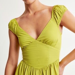 ABERCROMBIE AND FITCH CAP SLEEVE CORSET MIDI DRESS